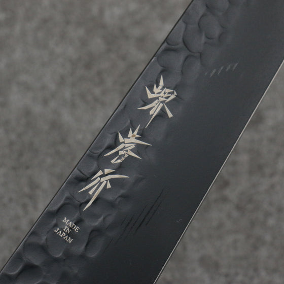 Sakai Takayuki Kurokage VG10 Hammered Teflon Coating Sujihiki  240mm Black Lacquered Handle - Japanny - Best Japanese Knife