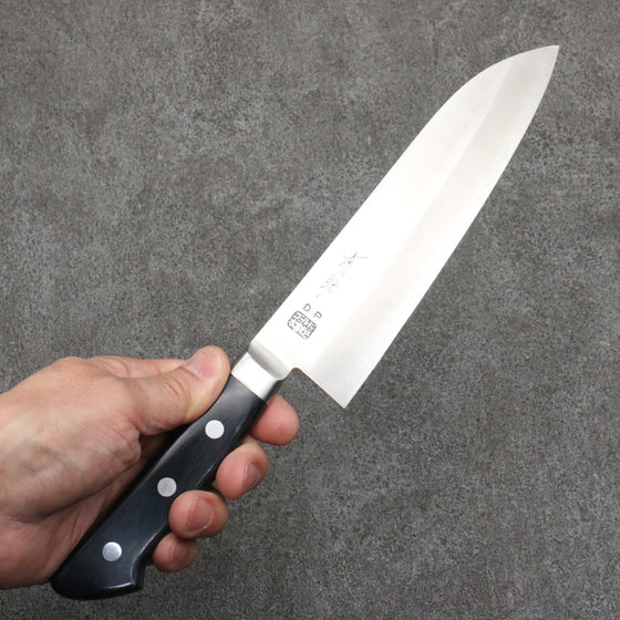 Seisuke VG1 Migaki Polish Finish Santoku  165mm Black Pakka wood Handle - Japanny - Best Japanese Knife