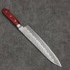 Seisuke Blue Super Hammered Gyuto  210mm Red Pakka wood Handle - Japanny - Best Japanese Knife