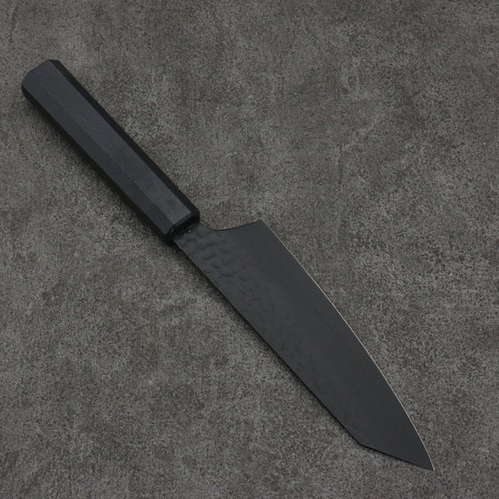 Sakai Takayuki Kurokage VG10 Hammered Teflon Coating Kiritsuke Santoku  160mm Black Lacquered Handle - Japanny - Best Japanese Knife