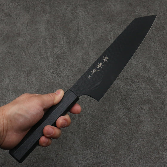 Sakai Takayuki Kurokage VG10 Hammered Teflon Coating Kiritsuke Gyuto  190mm Black Lacquered Handle - Japanny - Best Japanese Knife