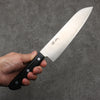 Seisuke SLD Migaki Polish Finish Santoku  180mm Black Pakka wood Handle - Japanny - Best Japanese Knife
