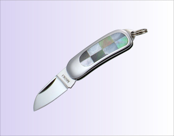 Moki Mini Pendant Pocket Knife w/ Black and White Mother of Pearl - Japanny - Best Japanese Knife