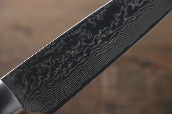 Takeshi Saji VG10 Black Damascus Petty-Utility  150mm Cow Bone Handle - Japanny - Best Japanese Knife