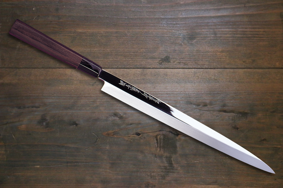Sakai Takayuki Honyaki Blue Steel No.2 Mirrored Finish Fuguhiki - Japanny - Best Japanese Knife