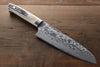 Takeshi Saji VG10 Black Damascus Santoku Japanese Knife 180mm Cow Bone Handle - Japanny - Best Japanese Knife