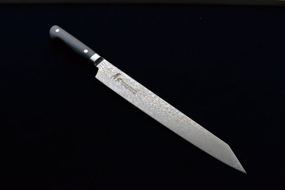 Sakai Takayuki Coreless Damascus Kengata Yanagiba 260mm Black Micarta Handle - Japanny - Best Japanese Knife