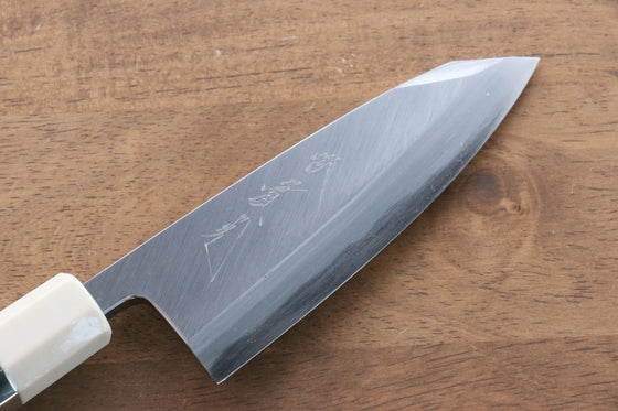 Jikko Shiko Blue Steel Kiritsuke Deba 120mm Ebony with Double Ring Handle - Japanny - Best Japanese Knife