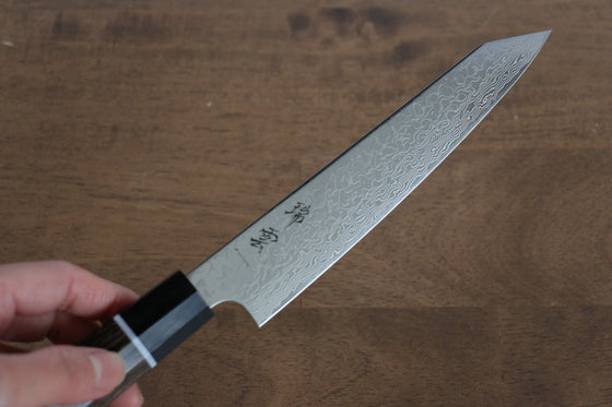 Seki Kanetsugu ZUIUN SG2 Mirrored Finish Damascus Kiritsuke Petty-Utility 150mm Pakka wood with white ring (heptagonal) Handle - Japanny - Best Japanese Knife