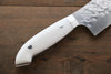 Takeshi Saji SRS13 Hammered Santoku  180mm White Stone Handle - Japanny - Best Japanese Knife