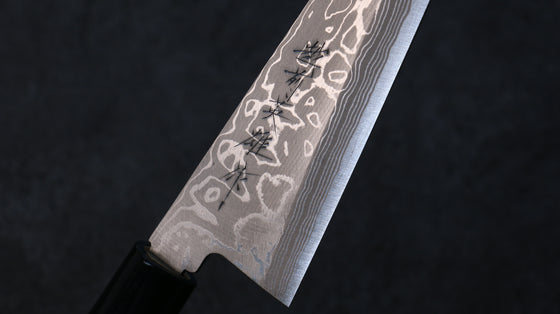 Hideo Kitaoka Blue Steel No.2 Damascus Honesuki Boning 150mm Magnolia Handle - Japanny - Best Japanese Knife