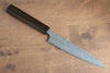 Yoshimi Kato VG10 Damascus Petty-Utility  150mm Enju Lacquered(Black) Handle with Sheath - Japanny - Best Japanese Knife