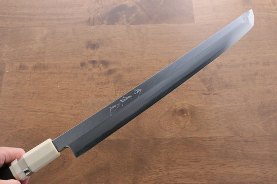 Jikko Shiko Blue Steel Sakimaru Yanagiba  300mm Ebony with Double Ring Handle - Japanny - Best Japanese Knife