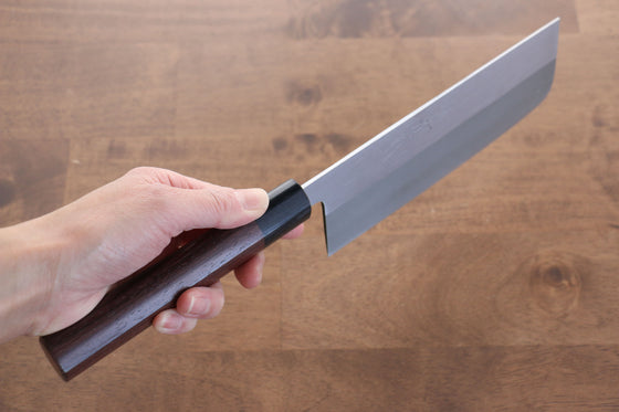 Jikko White Steel No.2 Migaki Finished Nakiri 165mm Shitan Handle - Japanny - Best Japanese Knife