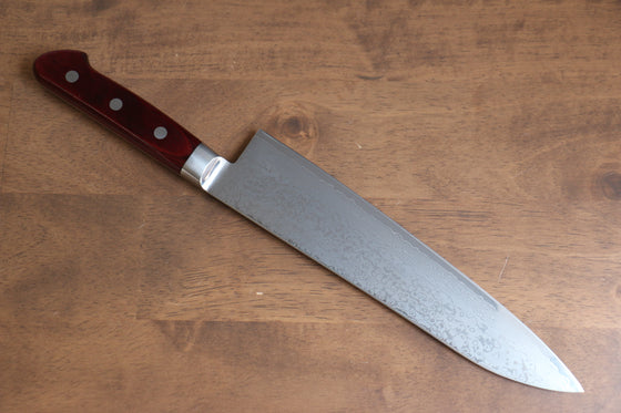 Seisuke VG10 33 Layer Mirrored Finish Damascus Gyuto 210mm Red Pakka wood Handle - Japanny - Best Japanese Knife
