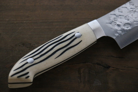 Takeshi Saji SRS13 Hammered Gyuto  210mm Cow Bone Handle - Japanny - Best Japanese Knife