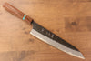 Yu Kurosaki Fujin Blue Super Hammered Gyuto Japanese Knife 240mm Maple(With turquoise ring Brown) Handle - Japanny - Best Japanese Knife