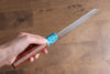 Yu Kurosaki Senko R2/SG2 Hammered Santoku  165mm Shitan(ferrule: Turquoise) Handle - Japanny - Best Japanese Knife