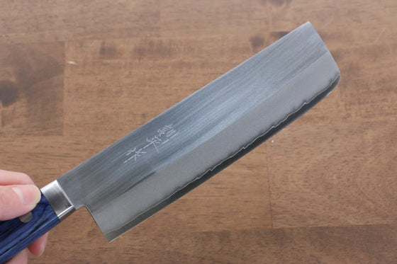 Kunihira VG1 Migaki Finished Usuba 165mm Blue Pakka wood Handle - Japanny - Best Japanese Knife