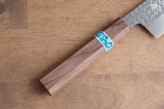 Yu Kurosaki Senko R2/SG2 Hammered Gyuto  210mm Walnut(ferrule: Turquoise) Handle - Japanny - Best Japanese Knife