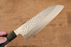 Makoto Kurosaki SPG2 Hammered (Maru) Santoku 165mm Silver x Copper Washi Wood Handle - Japanny - Best Japanese Knife