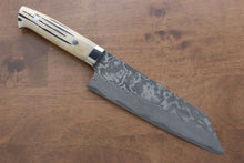  Takeshi Saji VG10 Black Damascus Bunka 180mm Cow Bone Handle - Japanny - Best Japanese Knife