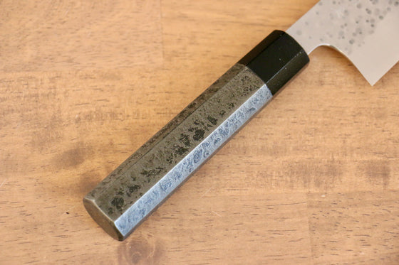 Makoto Kurosaki SPG2 Hammered (Maru) Santoku 165mm Silver x Copper Washi Wood Handle - Japanny - Best Japanese Knife