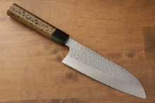  Makoto Kurosaki SPG2 Hammered (Maru) Santoku  165mm Gold x Copper Washi Wood Handle Handle - Japanny - Best Japanese Knife