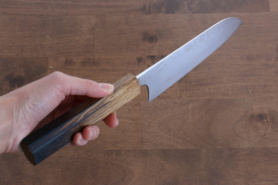 Katsushige Anryu VG10 Migaki Finished Damascus Santoku  165mm Oak Handle - Japanny - Best Japanese Knife