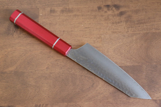 Sakai Takayuki VG10 33 Layer Damascus Kengata Santoku 160mm Live oak Lacquered (Kouseki) Handle - Japanny - Best Japanese Knife