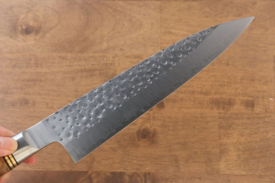 Takeshi Saji R2/SG2 Hammered(Maru) Gyuto  210mm Chinese Quince Handle - Japanny - Best Japanese Knife
