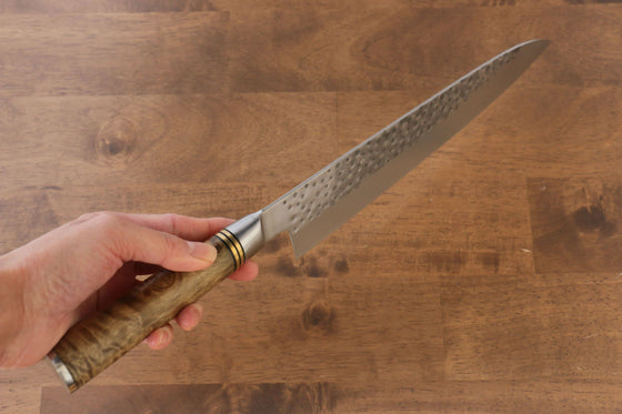 Takeshi Saji R2/SG2 Hammered(Maru) Gyuto 240mm Chinese Quince Handle - Japanny - Best Japanese Knife