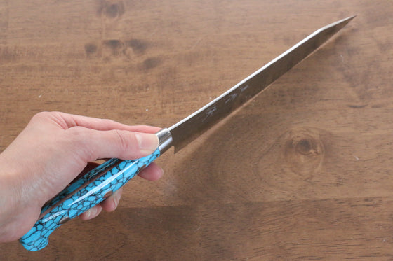 Yu Kurosaki Senko R2/SG2 Hammered Gyuto 180mm Turquoise Handle - Japanny - Best Japanese Knife