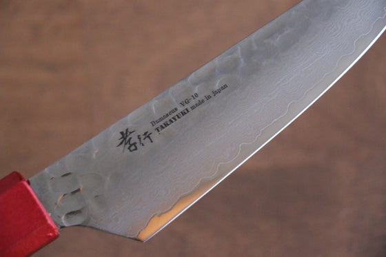 Sakai Takayuki VG10 33 Layer Damascus Steak 120mm Live oak Lacquered (Kouseki) Handle - Japanny - Best Japanese Knife