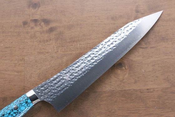 Yu Kurosaki Senko R2/SG2 Hammered Gyuto 240mm Turquoise Handle - Japanny - Best Japanese Knife