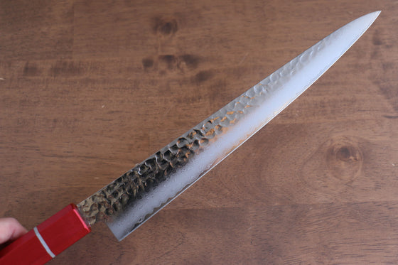 Sakai Takayuki VG10 33 Layer Damascus Sujihiki  240mm Live oak Lacquered (Kouseki) Handle - Japanny - Best Japanese Knife