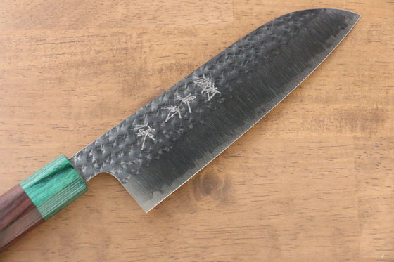 Yu Kurosaki Senko R2/SG2 Hammered Santoku 165mm Shitan Handle - Japanny - Best Japanese Knife