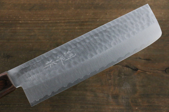 Kunihira VG1 Hammered Usuba 165mm Mahogany Handle (Super Deal) - Japanny - Best Japanese Knife