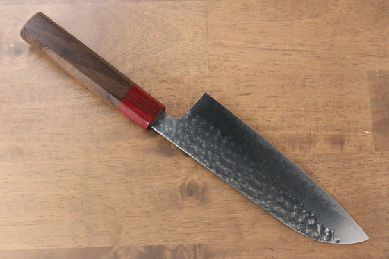 Yu Kurosaki Senko R2/SG2 Hammered Santoku 165mm Shitan Handle - Japanny - Best Japanese Knife