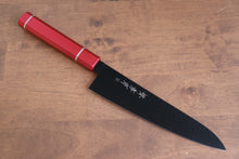  Sakai Takayuki Kurokage VG10 Hammered Teflon Coating Gyuto 210mm Live oak Lacquered (Kouseki) Handle - Japanny - Best Japanese Knife