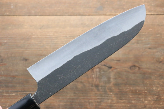 Ogata White Steel No.2 Black Finished Santoku 165mm with Walnut Handle - Japanny - Best Japanese Knife