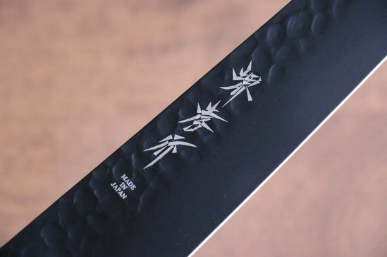 Sakai Takayuki Kurokage VG10 Hammered Teflon Coating Sujihiki  240mm Live oak Lacquered (Kouseki) Handle - Japanny - Best Japanese Knife