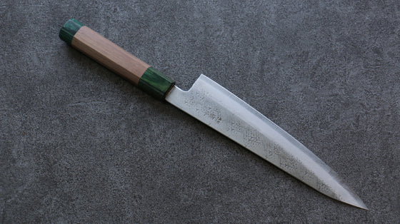 Seisuke Blue Super Hammered Gyuto  210mm Walnut(With Double Green Pakka wood) Handle - Japanny - Best Japanese Knife