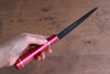 Sakai Takayuki Kurokage VG10 Hammered Teflon Coating Petty-Utility  150mm Live oak Lacquered (Kouseki) Handle - Japanny - Best Japanese Knife