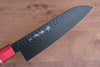 Sakai Takayuki Kurokage VG10 Hammered Teflon Coating Santoku 170mm Live oak Lacquered (Kouseki) Handle - Japanny - Best Japanese Knife