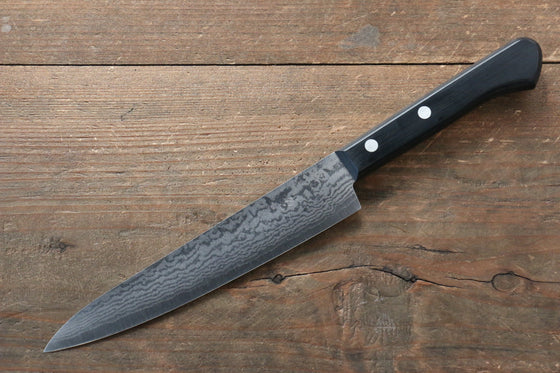 Ogata VG5 Damascus Petty-Utility  150mm with Black Pakka wood Handle - Japanny - Best Japanese Knife