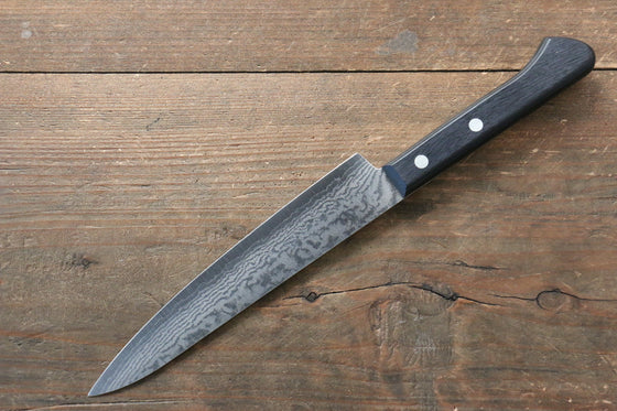 Ogata VG5 Damascus Petty-Utility  150mm with Black Pakka wood Handle - Japanny - Best Japanese Knife