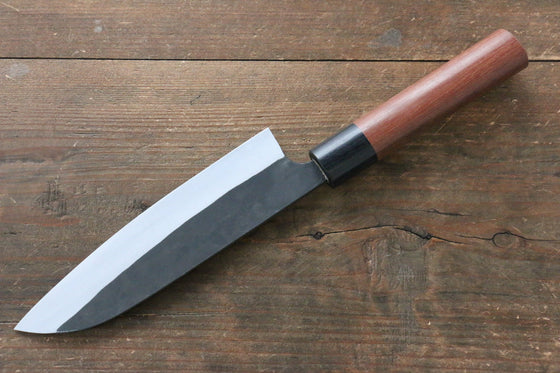 Ogata White Steel No.2 Kurouchi Damascus Santoku 165mm with Jarrah Handle - Japanny - Best Japanese Knife