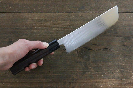 Seisuke VG10 63 Layer Damascus Usuba 165mm Shitan Handle - Japanny - Best Japanese Knife