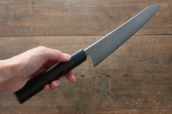 Ogata Silver Steel No.3 Damascus Black Finished Gyuto  210mm with Shitan Handle - Japanny - Best Japanese Knife